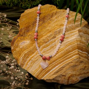 Rose quartz agate short chain